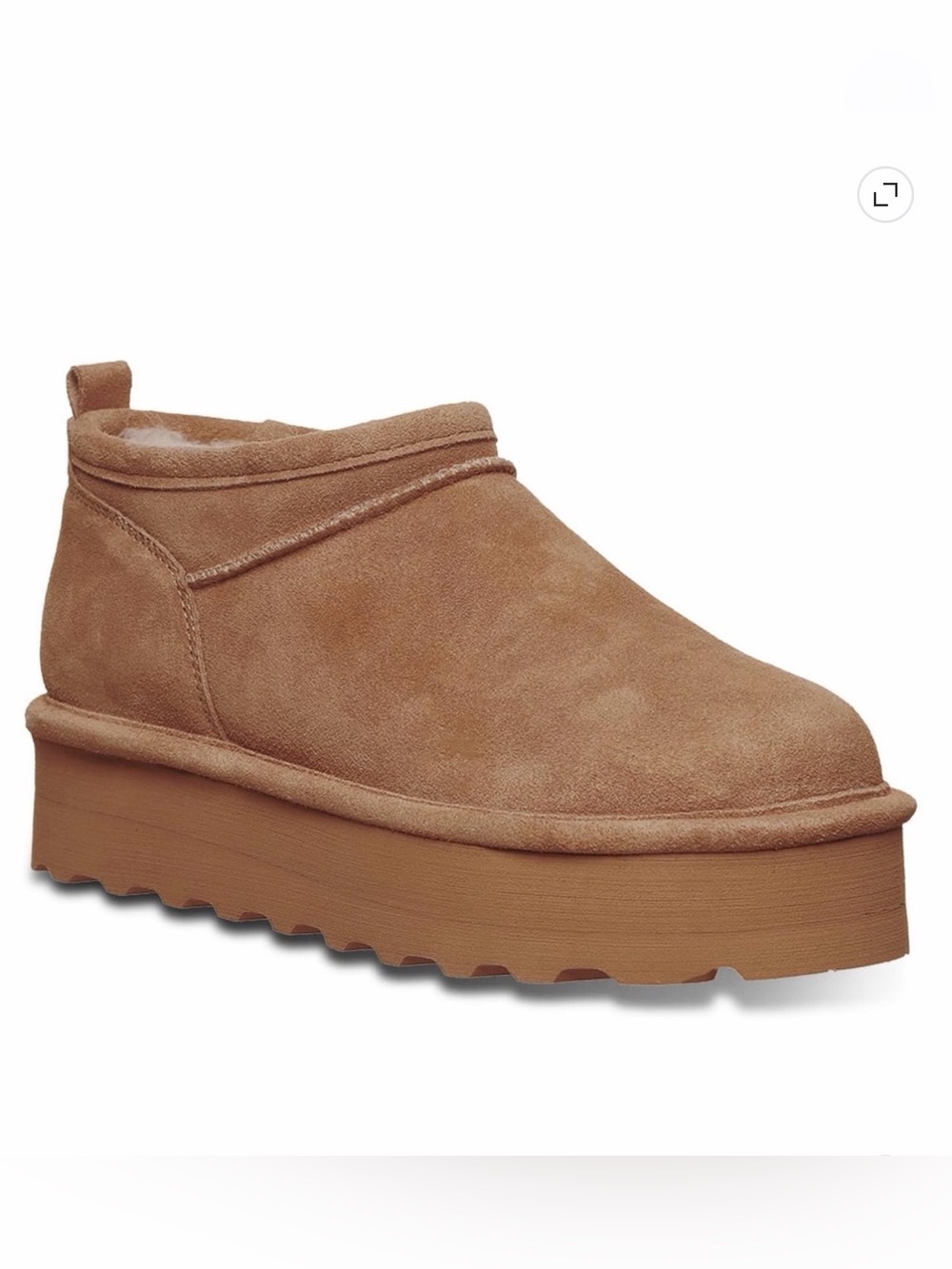 BearPaw Chestnut Suede Platform Mule